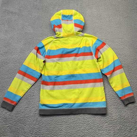 Crocs Full Zip Sweater Boys 10 Yellow Striped Blue Green Hoodie Sweatshirt - Picture 12 of 16